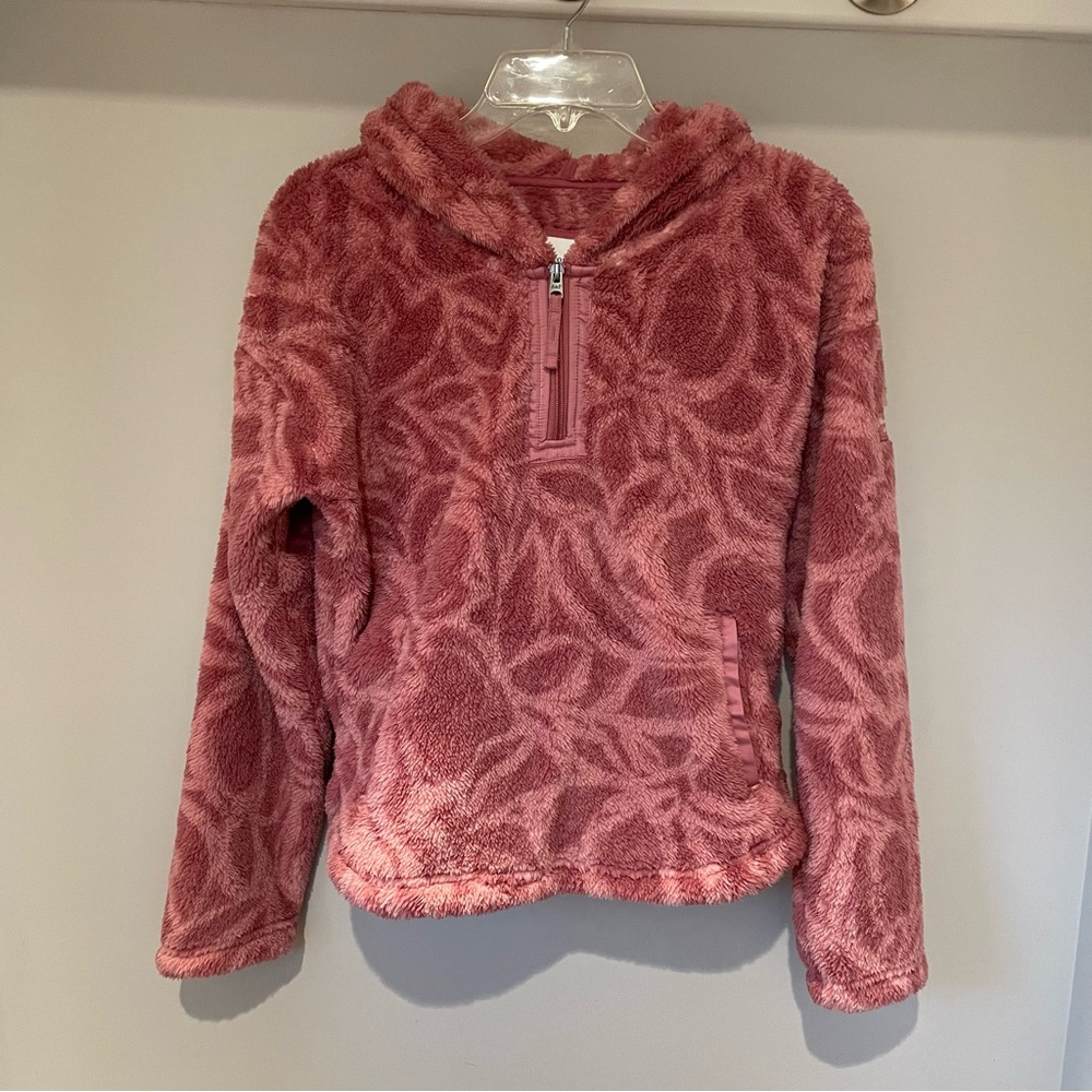 Abercrombie & Fitch Girl’s Pink Sherpa Fleece Hoodie Pullover Size 13/14
